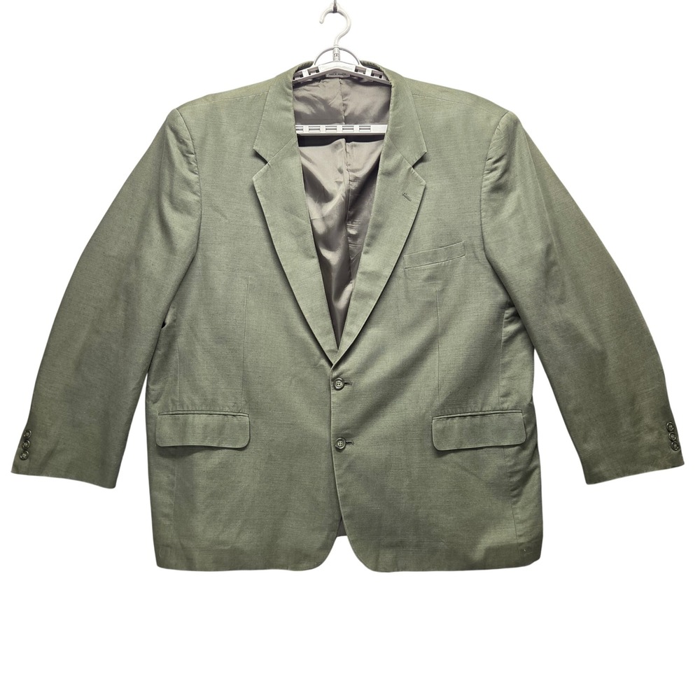 VTG Natural Exchange Alexander Lloyd Blazer 3X‎ Olive Linen Cotton Sport Coat